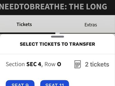 2 NEEDTOBREATHE Concert Tickets - Sandy Amphitheater - Sec 4, Row O, Seats 9 & 11