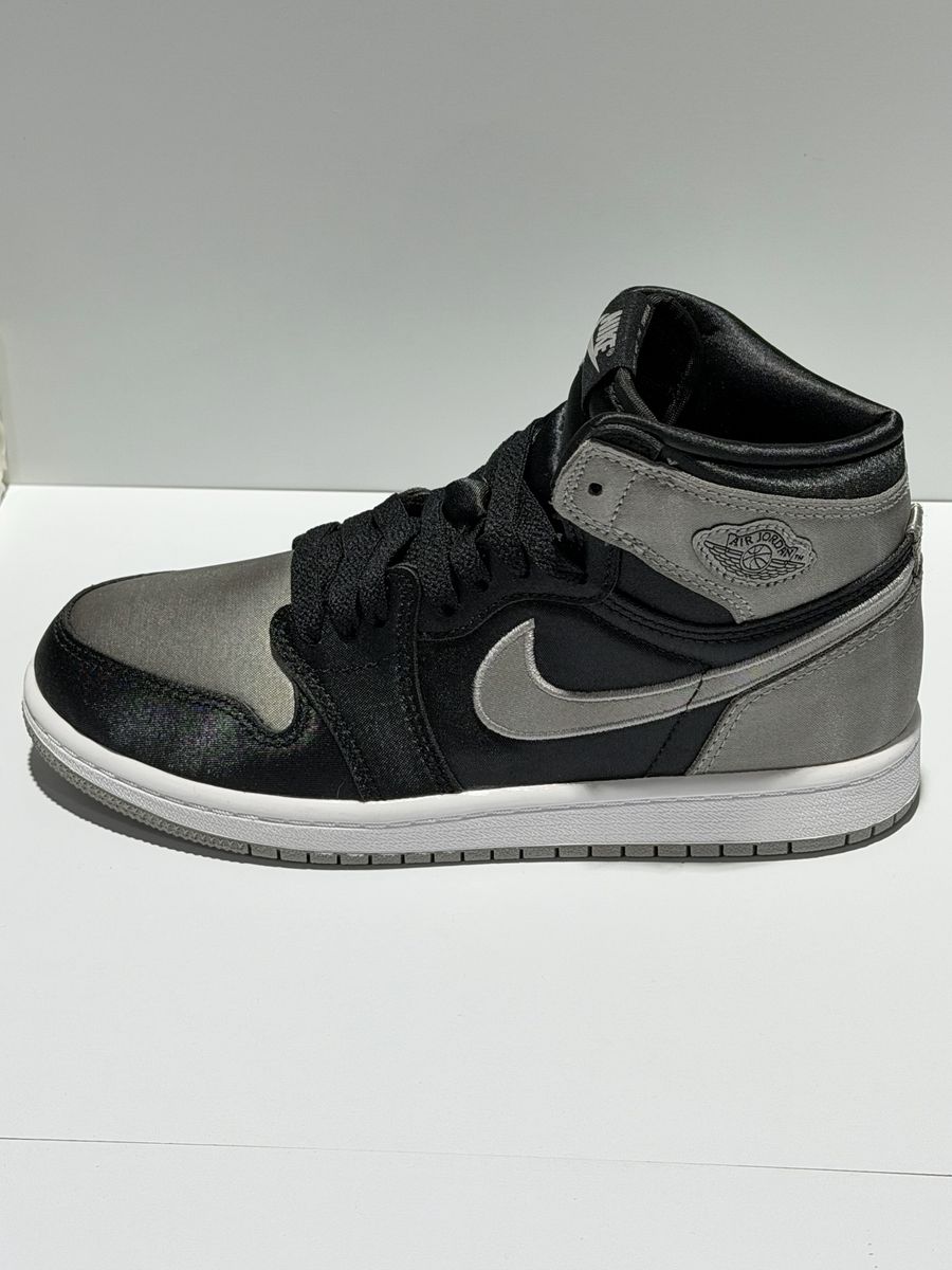 Air Jordan 1 High OG Satin Shadow PS Size 2Y Black Grey FD5304-010 New in Box