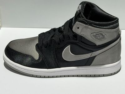 Air Jordan 1 High OG Satin Shadow PS Size 2Y Black Grey FD5304-010 New in Box