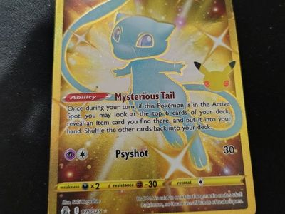 Pokemon Mew Gold Card 025/025 Celebrations Set Basic Psychic 60HP Trading Card
