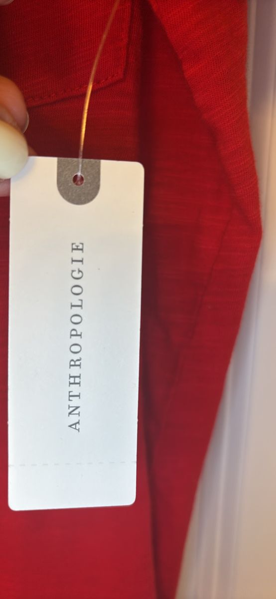Anthropologie Pilcro Red V-Neck Long Sleeve Top Size M