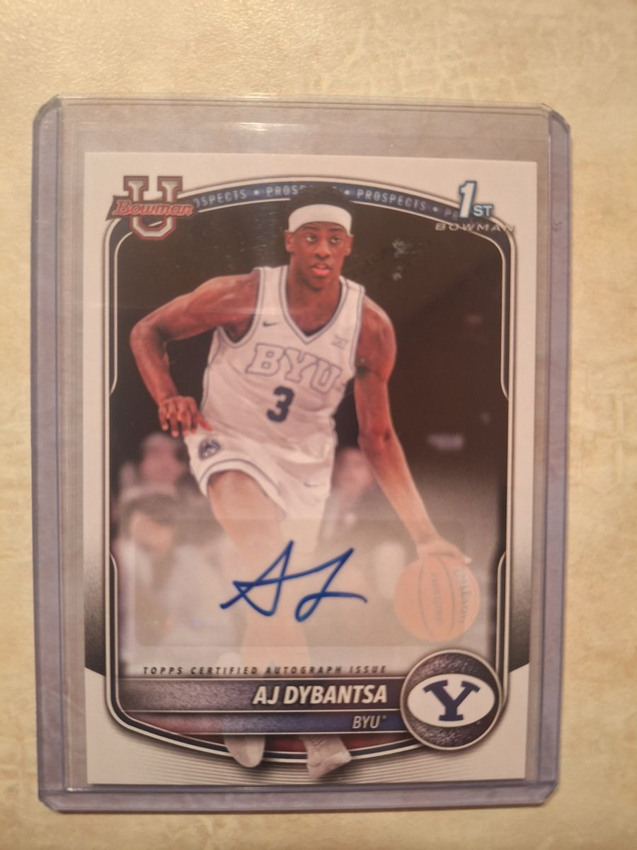 AJ Dybantsa autographed basketball card