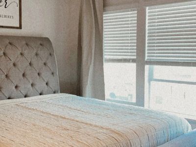 King Size Upholstered Button-Tufted Sleigh Bed Frame