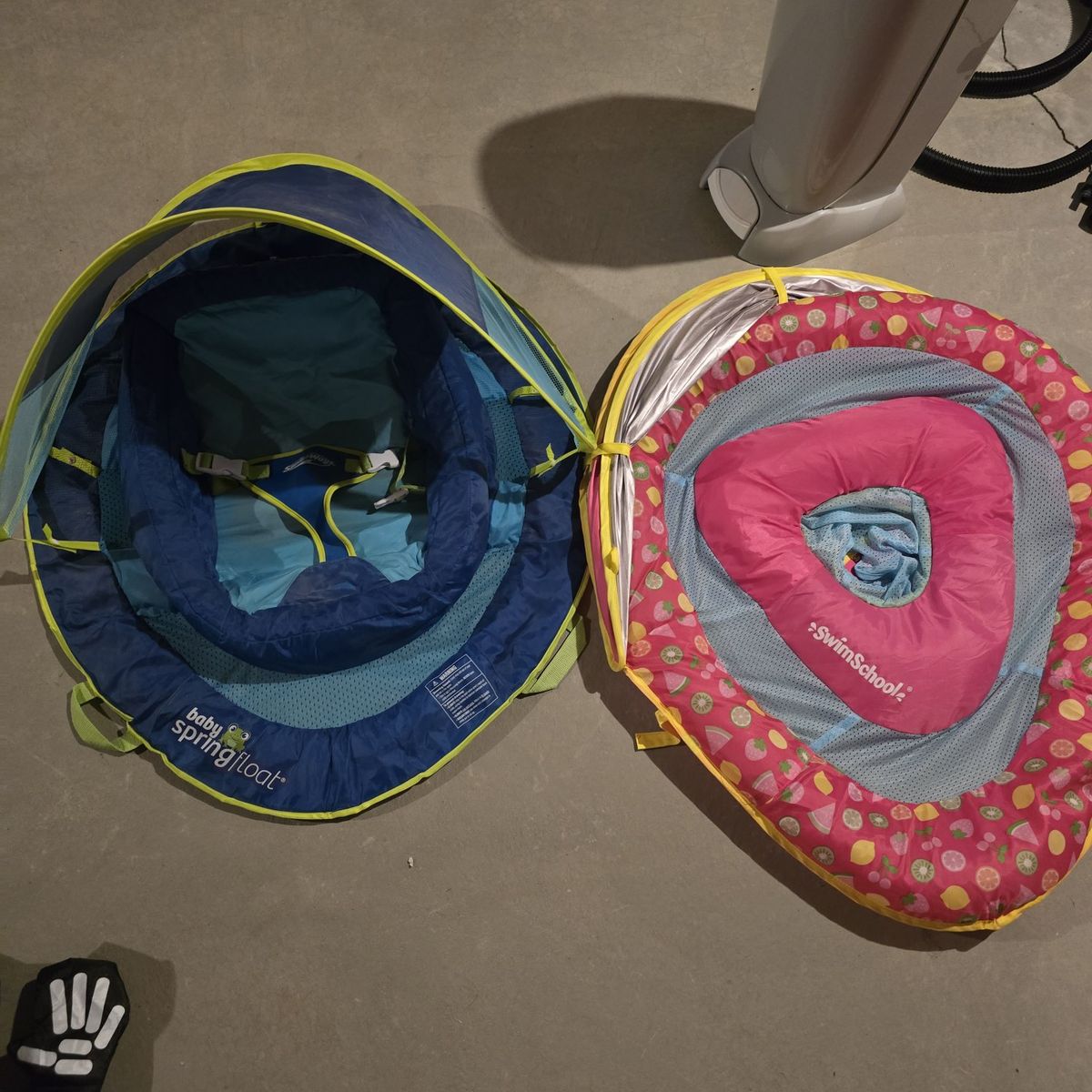 SwimSchool & Baby Spring Float Infant Pool Floats with Sun Canopy, Dual Pack, Ages 0-24 Months