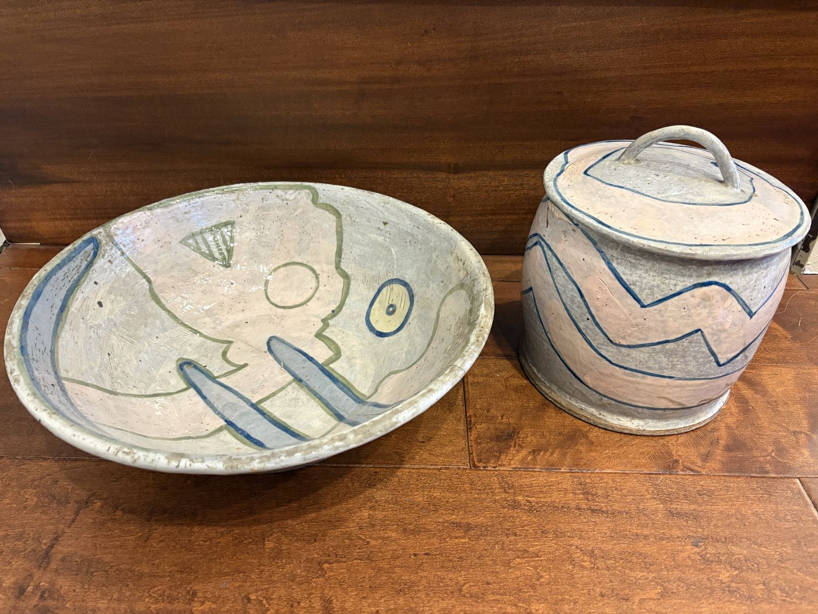 Vintage San Francisco Pottery Lidded Jar & Bowl