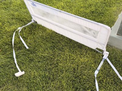 Bed Rail for Toddler Safety - White Mesh Guard