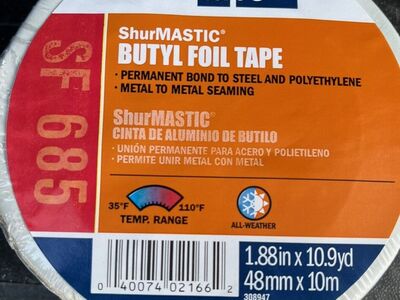 Shurtape 197778 Shurtape 1.88" X 10.9 Yd Sf 685 Butyl-Rubber Foil Tape