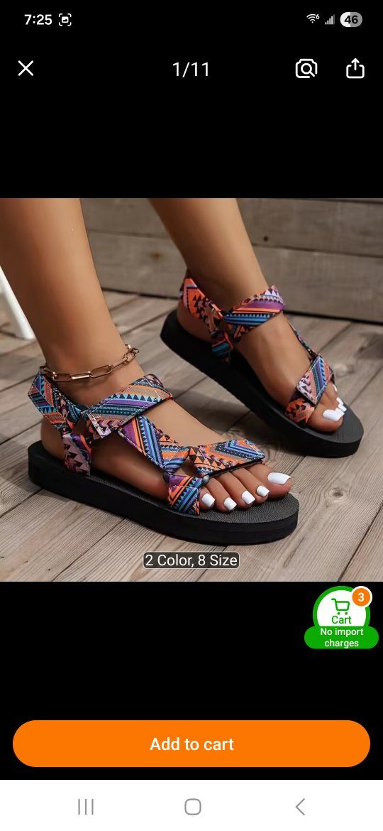 Women's Platform Sandals, New Summer Style Color-Blocked Ethnic Style Platform Sandals. Adjustable straps. NEW Size 8