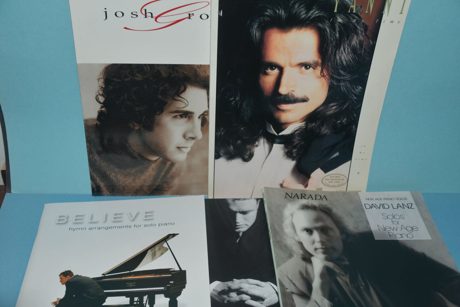 5 PIANO SONGBOOKS for $5 ~ YANNI, JOSH GROBAN, MICHAEL ETHINGTON, DAVID LANZ