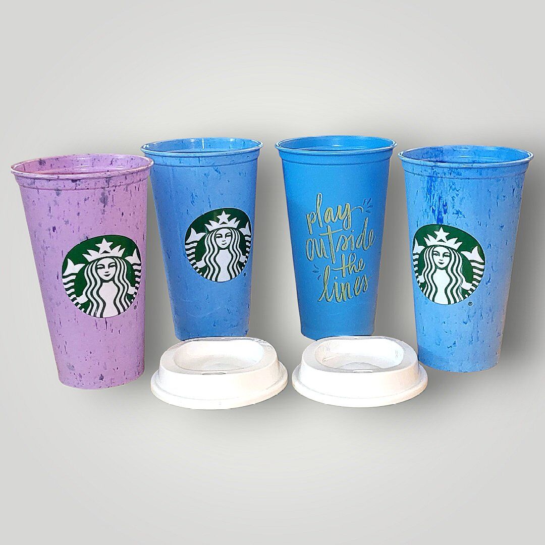 (4) Starbucks 16 oz Reusable Cups - BPA Free