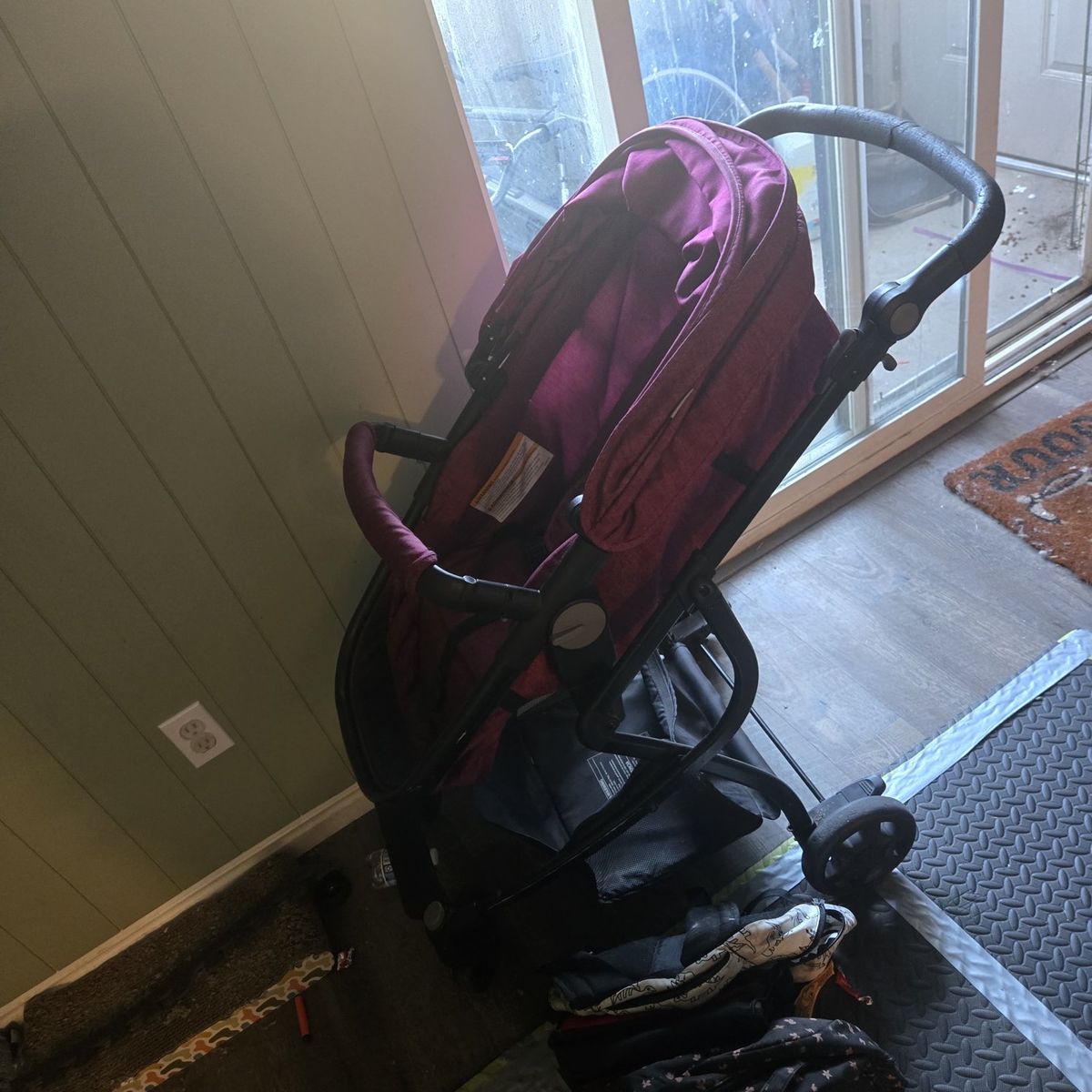 Baby Stroller - Purple/Maroon, Lightweight & Compact, Good Condition