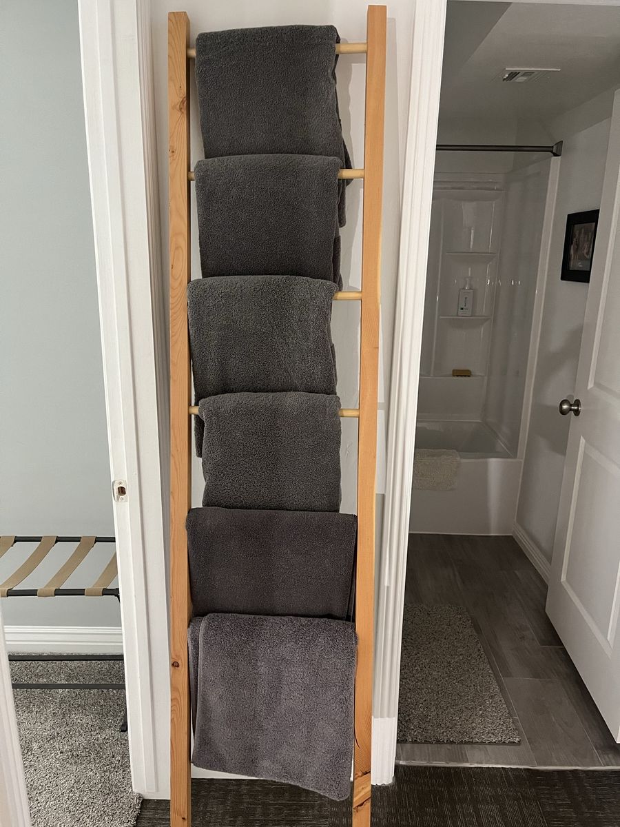 Tall Wood blanket Ladder