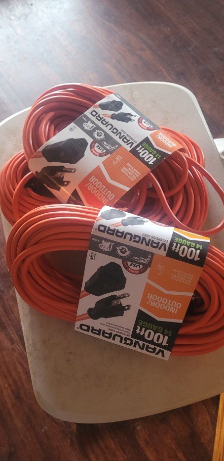 Vanguard 100ft 14 Gauge Indoor/Outdoor Extension Cords I have 3. New never used. 25.00 each