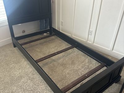 Black Wooden Twin Bed Frame
