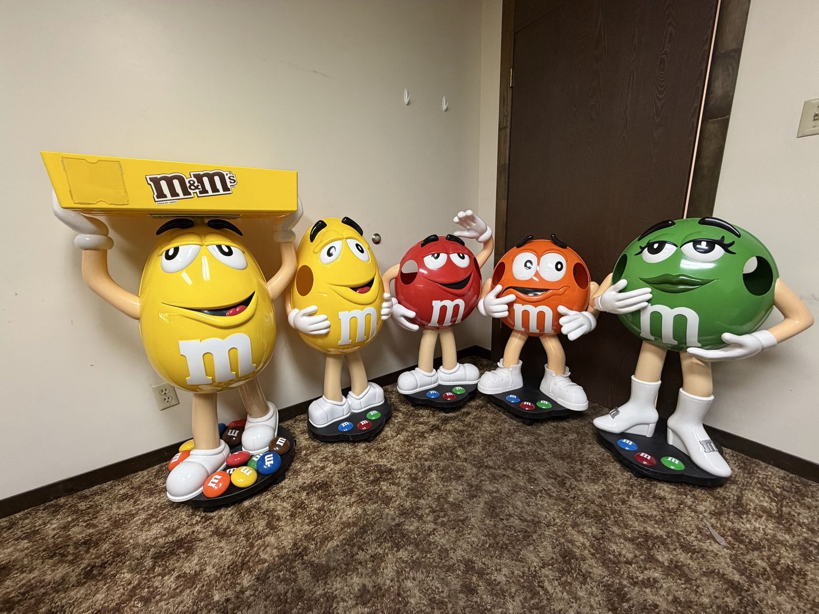 M&M's Life-Size Candy Character Storage Collectibles - Set of 5 Candy Store Displays