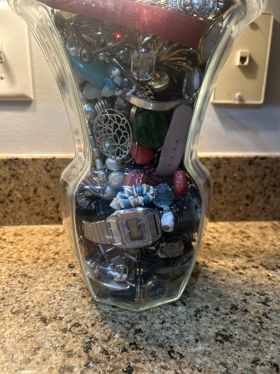 Vintage & Costume Jewelry Mystery Jar - Assorted Watches, Necklaces & Accessories