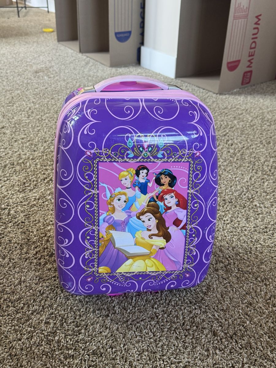 American Tourister Disney Princess Kids' Hardside Rolling Carry-On Luggage, Purple, Small