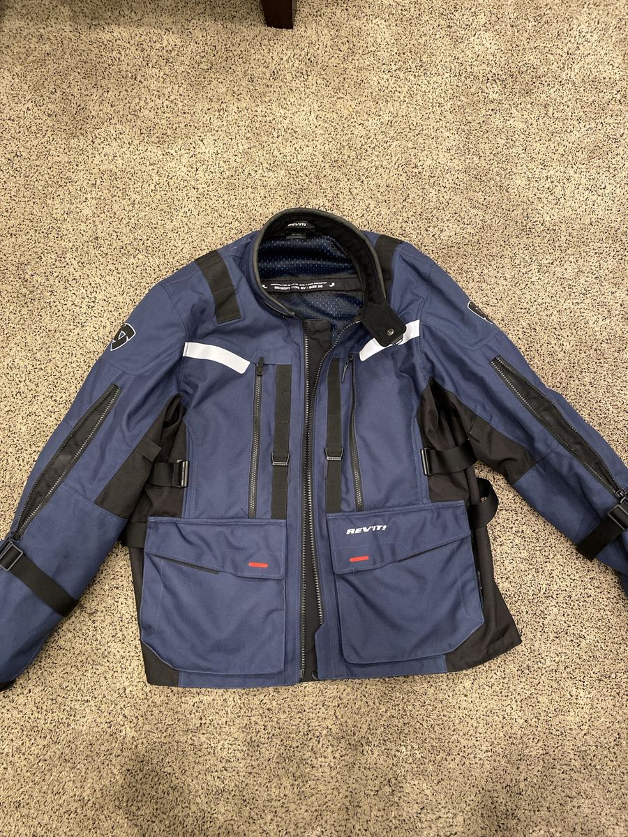 REV'IT! Motorcycle Adventure Touring Jacket Blue Black Size XXL with Liner