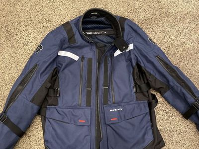 REV'IT! Motorcycle Adventure Touring Jacket Blue Black Size XXL with Liner