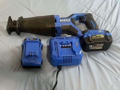 Kobalt Brushless Cordless Reciprocating Saw with batteries