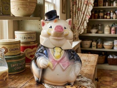 Vintage Formal Pig 1950's Cookie Jar