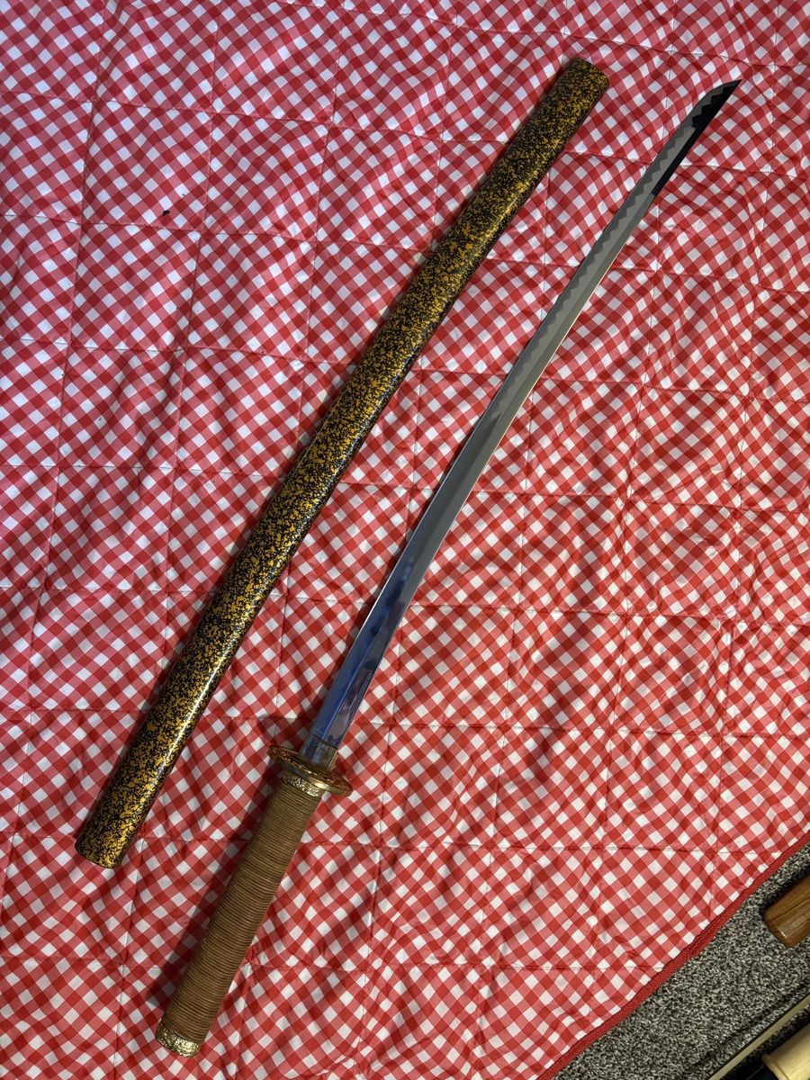 Japanese Katana Sword with Gold Fleck Scabbard - Display Ready