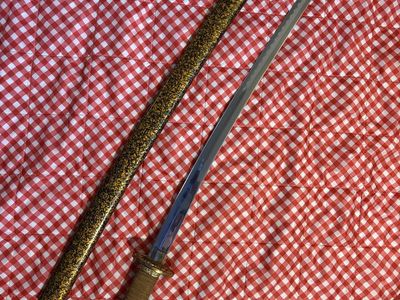 Japanese Katana Sword with Gold Fleck Scabbard - Display Ready