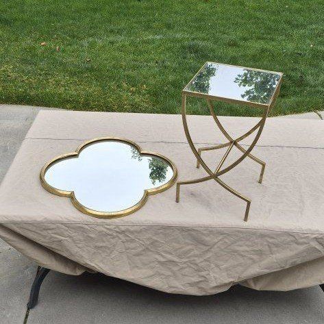 Gold Mirror + Mirror Table