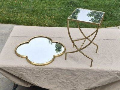 Gold Mirror + Mirror Table