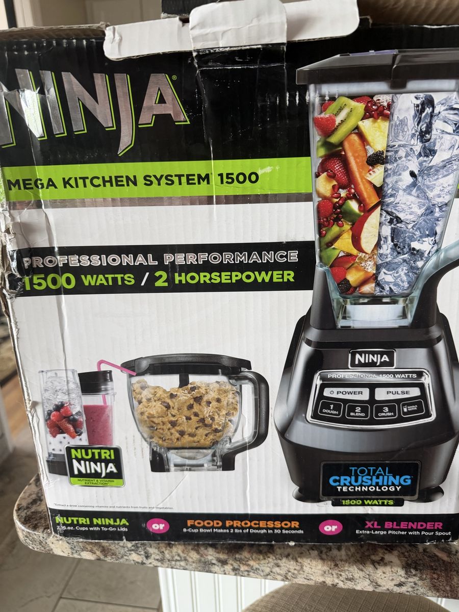 Ninja Mega Kitchen System 1500W Blender/Food Processor with Nutri Ninja Cups - Black