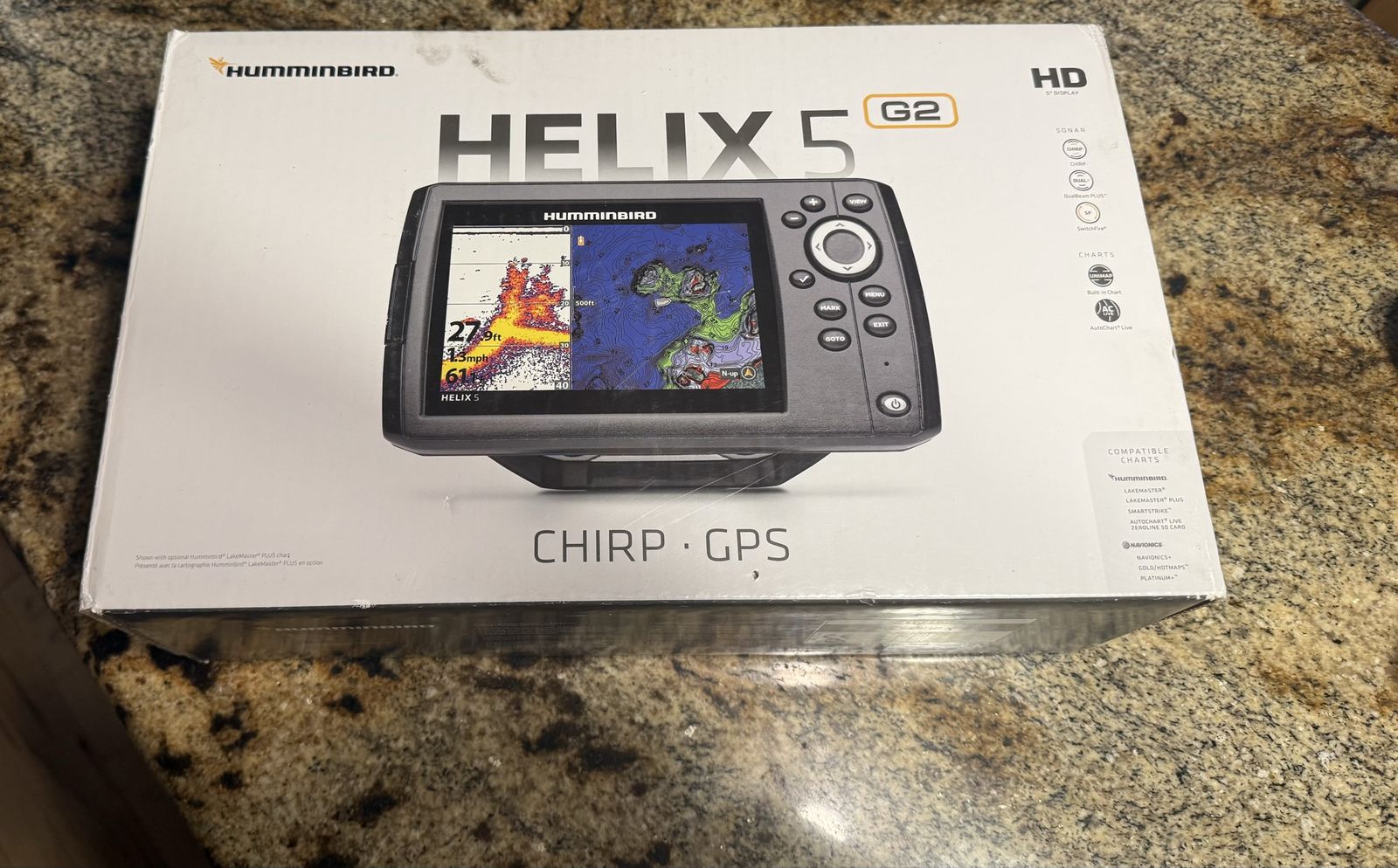 Humminbird HELIX 5 G2 CHIRP GPS Fish Finder & Chartplotter w/ 5-inch HD Display - New In Box