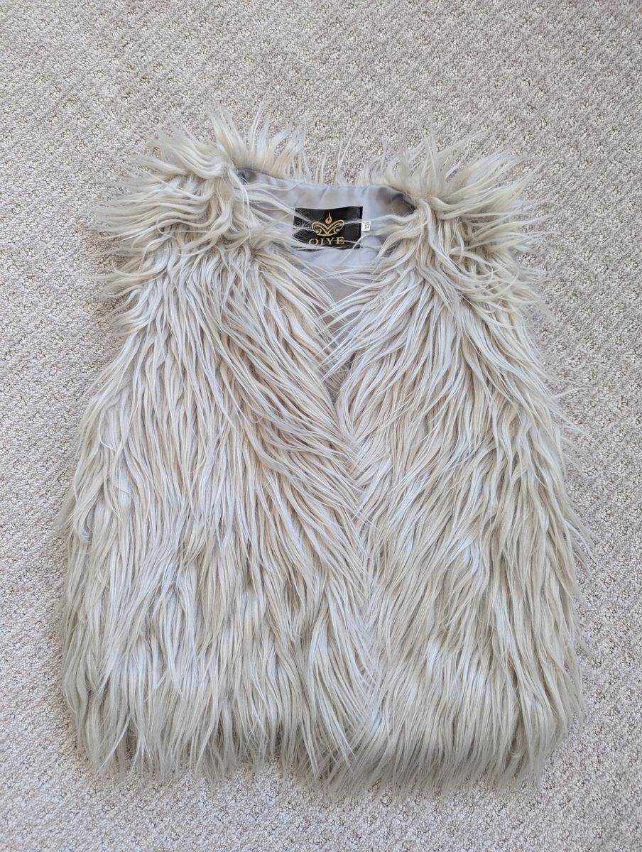 Kids Gray Faux Fur Vest