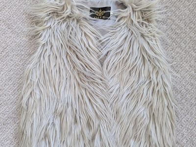 Kids Gray Faux Fur Vest