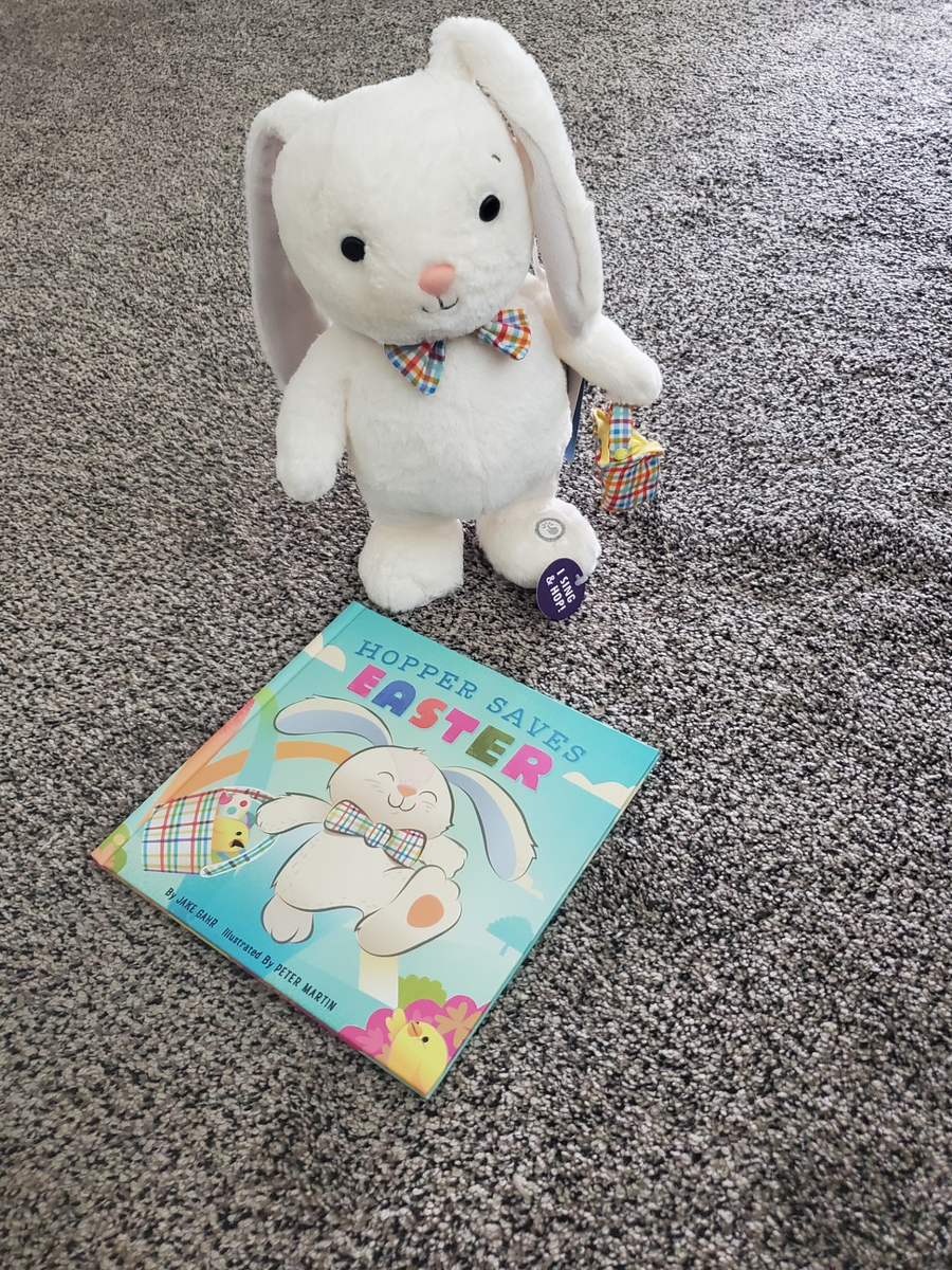 Hallmark Easter Interactive Stuffed Animal Plushie Bunny with Book