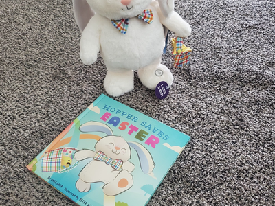 Hallmark Easter Interactive Stuffed Animal Plushie Bunny with Book
