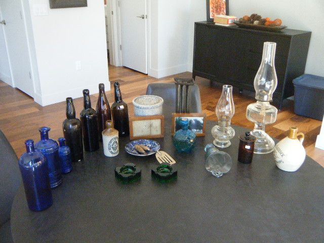 Antique Bottles and other miscellaneous Antique Items - Pontiled, Free Blown, Stoneware
