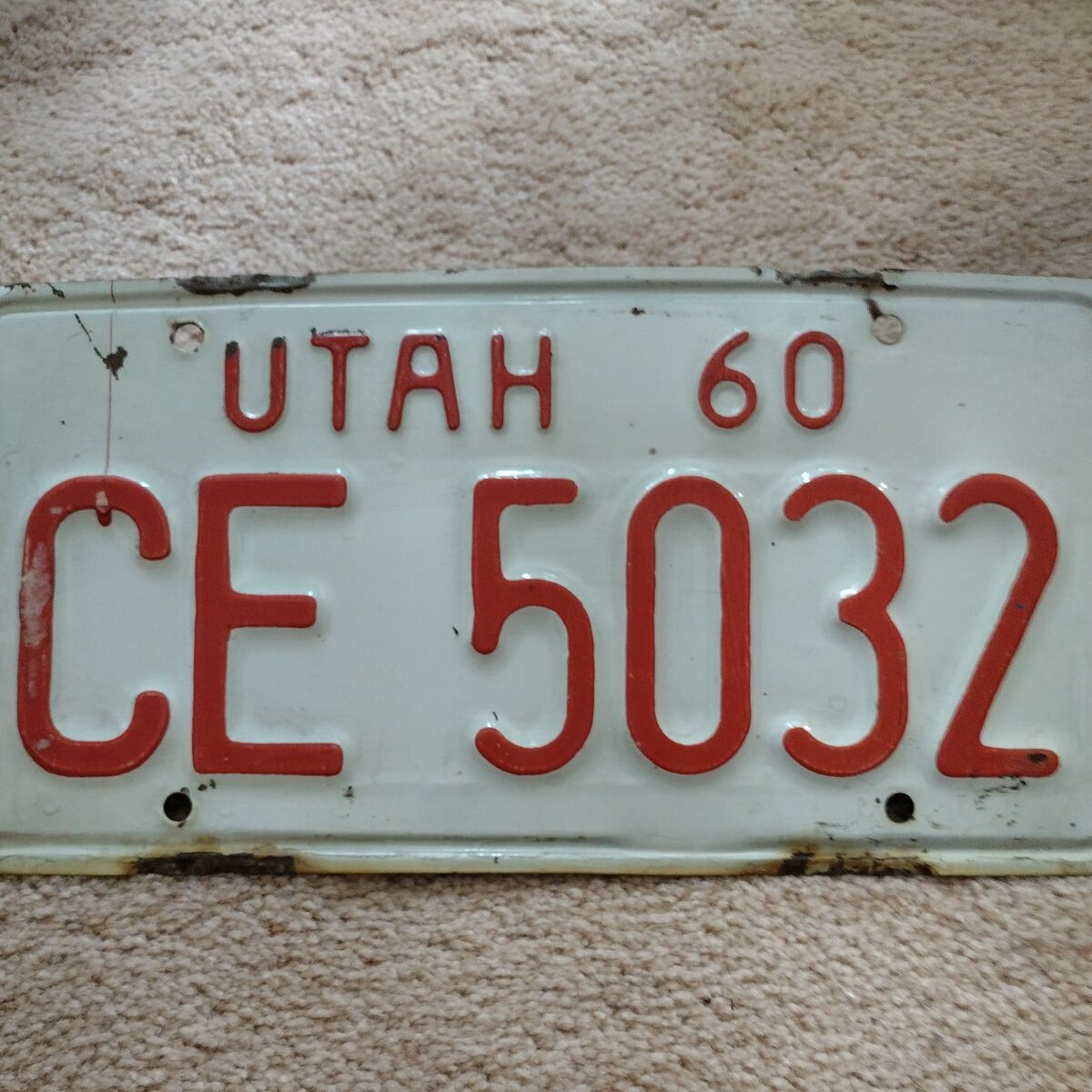 Utah licence plate 1960