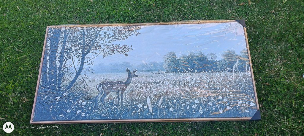 spring deer scene canvas wall art painting