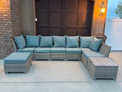 Outdoor Sectional Couch Woven Wicker