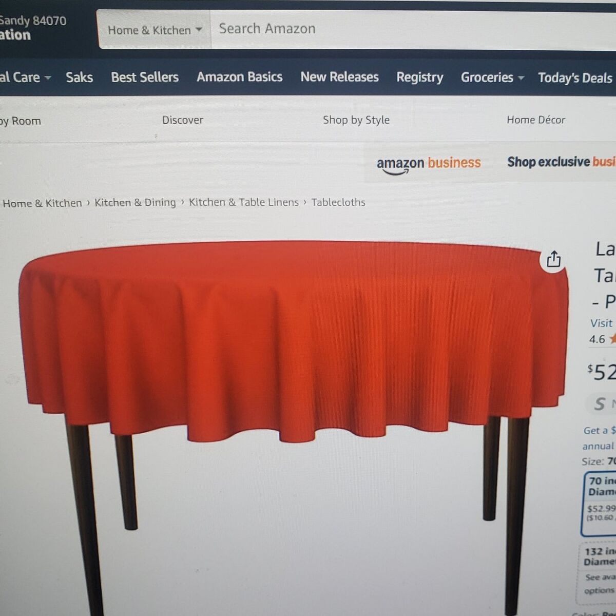 Round Tablecloths 70" Red