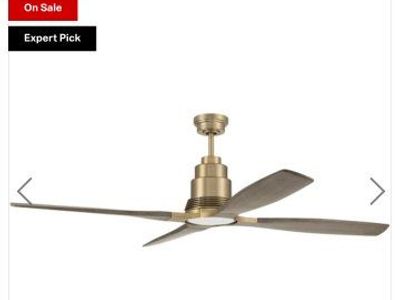 CRAFTMADE Satin Brass Ceiling Fan - Modern Design, Expert Pick, 20% Off Retail