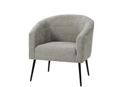 Brand new Gideon Grey Modern Boucle Armchair with Metal Legs