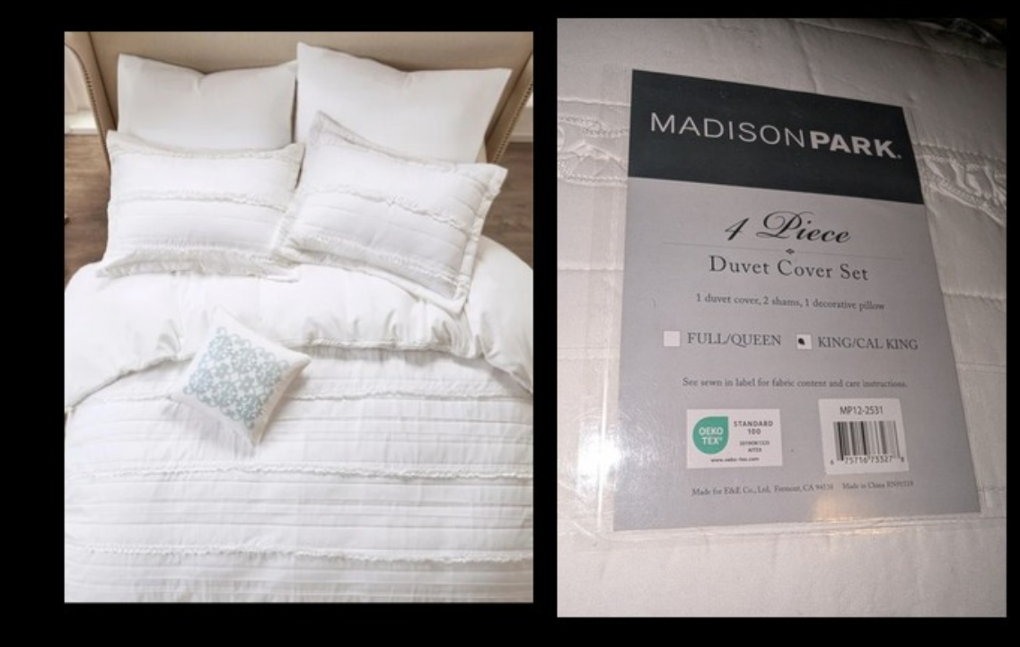 NEW King/CalKing Madison Park Celeste 4 Piece Duvet Set