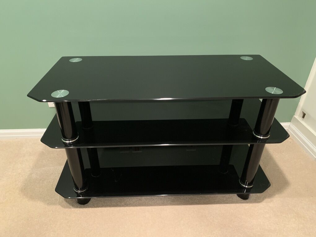 Black Glass TV Stand