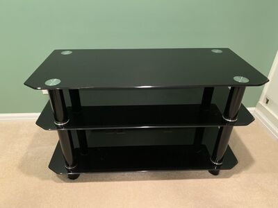 Black Glass TV Stand