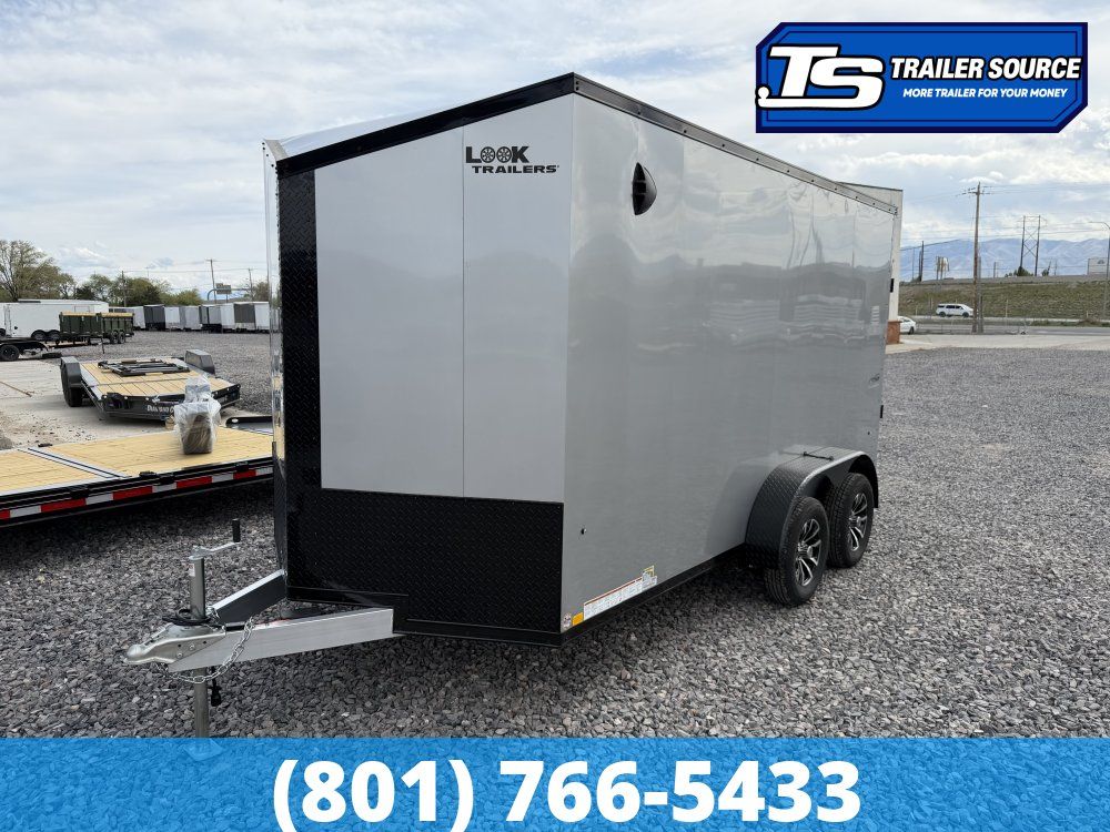 7x14 Look Vision Enclosed Car Hauler Trailer - 7'0" Interior - 7K GVWR - Alloy Wheels, Black Out Package