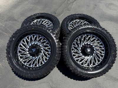 New 33x12.50r22 Patriot RT Black Fittipaldi FA15 8x180 8 lug Chevy Silverado 2500 3500 GMC Sierra 2011+ wheels and tires