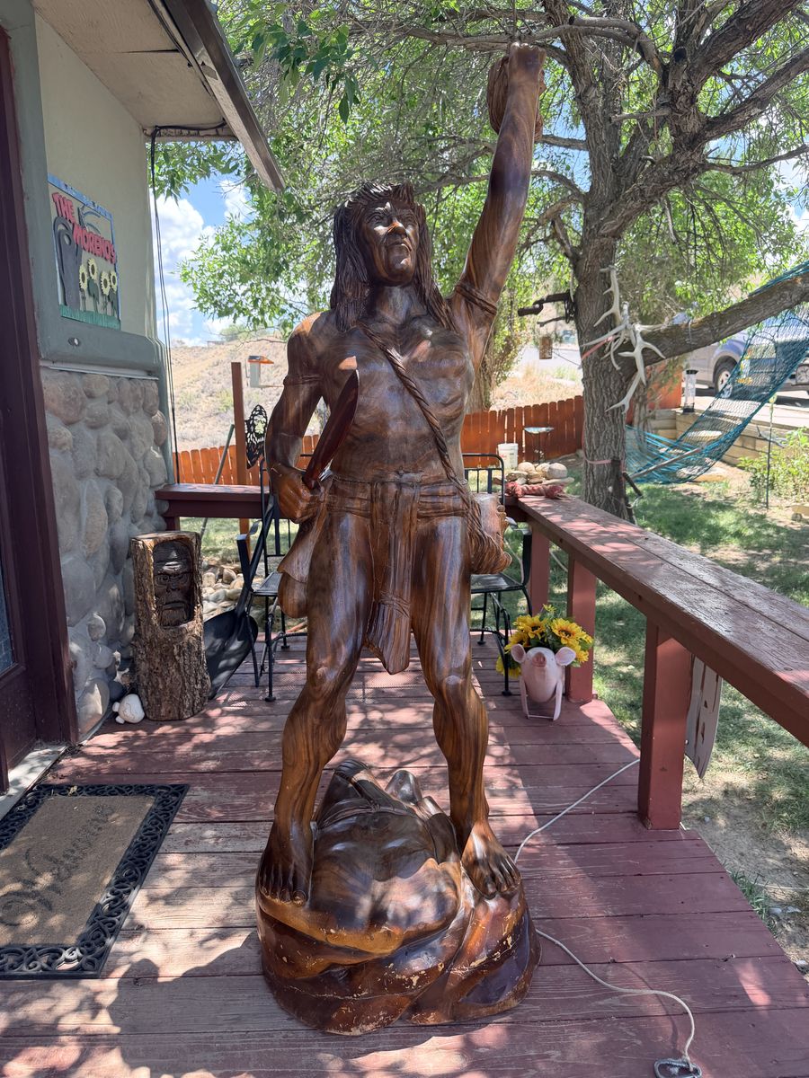 Native “Head Hunter” Wood Carving