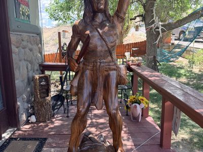 Native “Head Hunter” Wood Carving