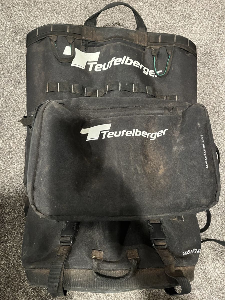 Teufelberger Ambassador Line Black Heavy Duty Backpack with Multiple Compartments